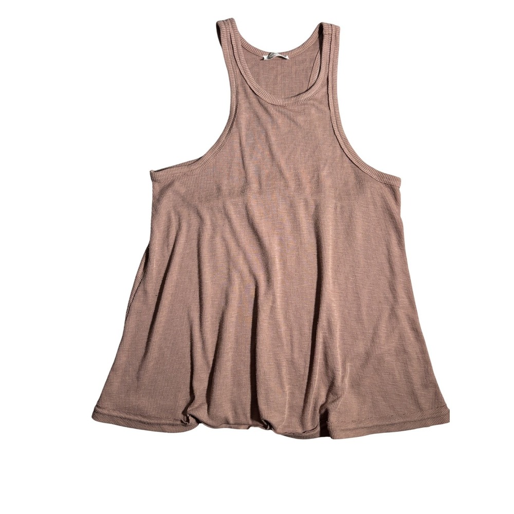 Intimately Free People Ribbed Swing Tank Top Mauve Brown Sleeveless S Boho